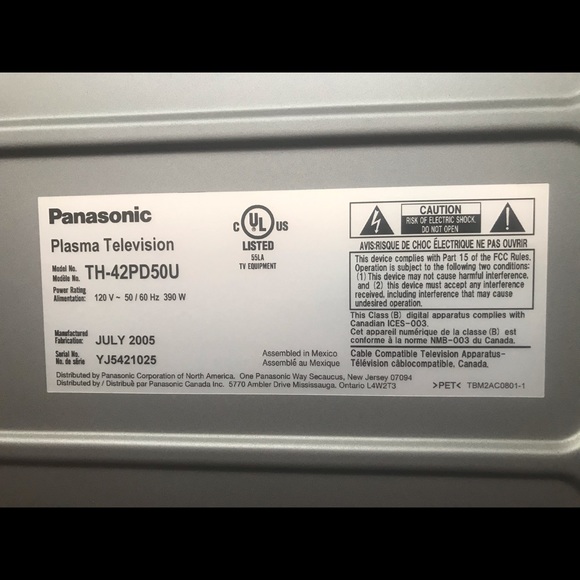 42’ Panasonic Plasma TV - Picture 3 of 3
